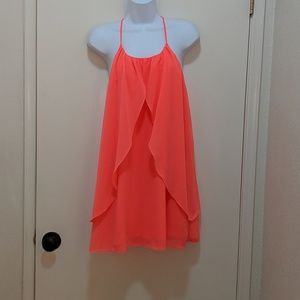 Coral A-line dress